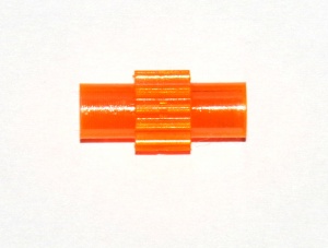 213d Tri-Flat Axle Connector & Pinion Transparent Orange Plastic Original