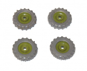 Grey Tyre and '' Army Green Pulley x4