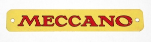 Meccano Label 6'' x 1 1/8'' Red+Yellow Metal Used
