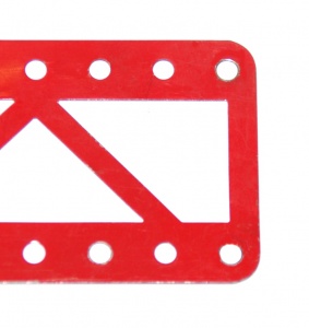 100 Single Braced Girder 11 Hole Light Red Closed Ends Ogl.