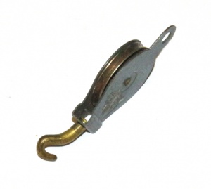 151 Pulley Block, Single + Hook Grey Original