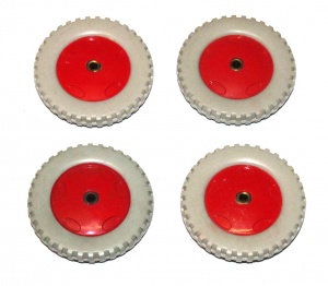 187 Plastic Road Wheel 2'' Grey/Red Original x4