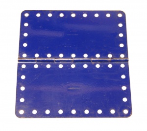 198 Hinged Flat Plate Blue and Gold Original