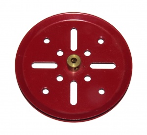 red E019D Meccano Compatible Pulley 75mm dia without boss 