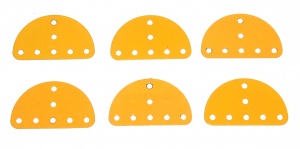 214 Semi-Circular Plate UK Yellow Original x6