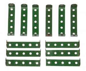 48a Double Angle Strip 1x5x1 Mid Green Original x12