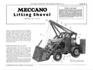 Meccano Model Plan 10.11 Automatic Snow Loader 