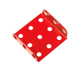 51b Flanged Plate 3x3 Hole Red