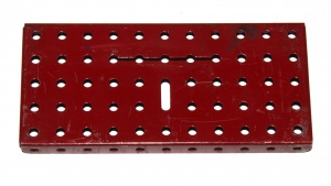 52x Flanged Plate 11x5 Hole Red Slotted Repainted