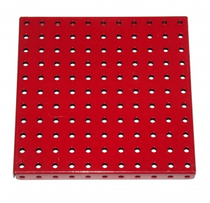 53e Flanged Plate 11x11 Hole Red
