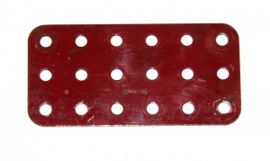 73 Flat Plate 3x6 Hole Dark Red Original