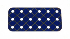 73 Flat Plate 3x6 Hole Blue and Gold Original