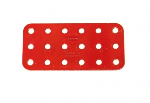 73 Flat Plate 3x6 Hole Mid Red Original