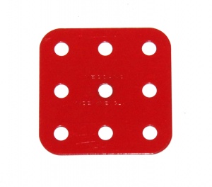 74 Flat Plate 3x3 Hole Light Red Original