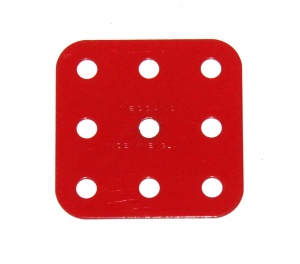 74 Flat Plate 3x3 Hole Light Red Original