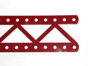 99 Single Braced Girder 25 Hole Red Open Ends Used