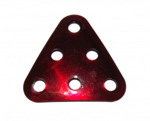 B484 Triangular Plate 3x3x3 Dished Iridescent Red Original