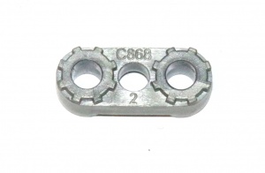 C868 Narrow Plastic Spacer Strip 3 Hole Silver Original