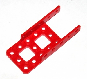 C999 Extended Semi-Flanged Plate 3½'' x 1½'' Red Plastic Original