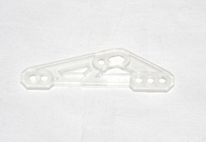 D018 Braced Asymmetric Triangular Plate, 3'' x 1'' Clear Plastic Original