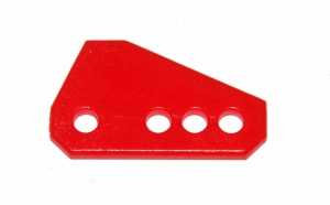 D077 Triangular Plate, 1'' x 1'' Red Plastic Original