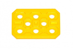 D489 Flat Plate 1'' x 1'' Yellow Plastic Original