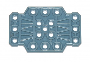 M002 Flat Plate 3'' x 2'' Notched Corners Grey Plastic Original