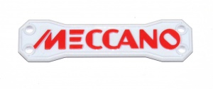 M020 Meccano Nameplate Plate 4'' x 1'' White Plastic Original