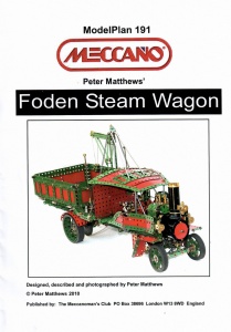 MP191 Foden Steam Wagon Plan