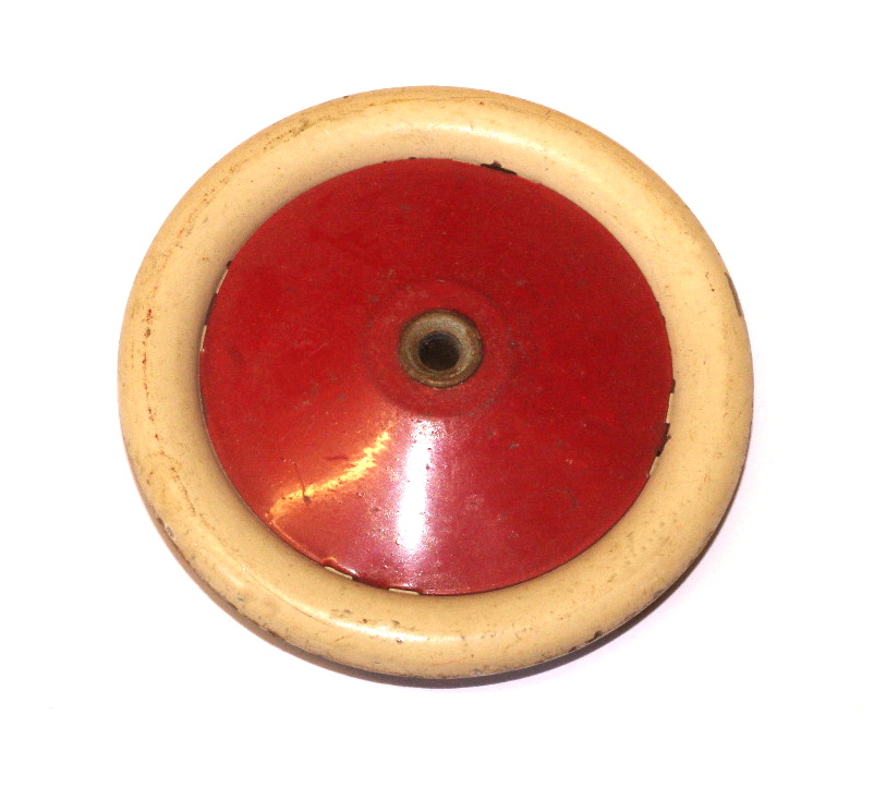 part 187 red/gold Meccano tinplate Road Wheel 