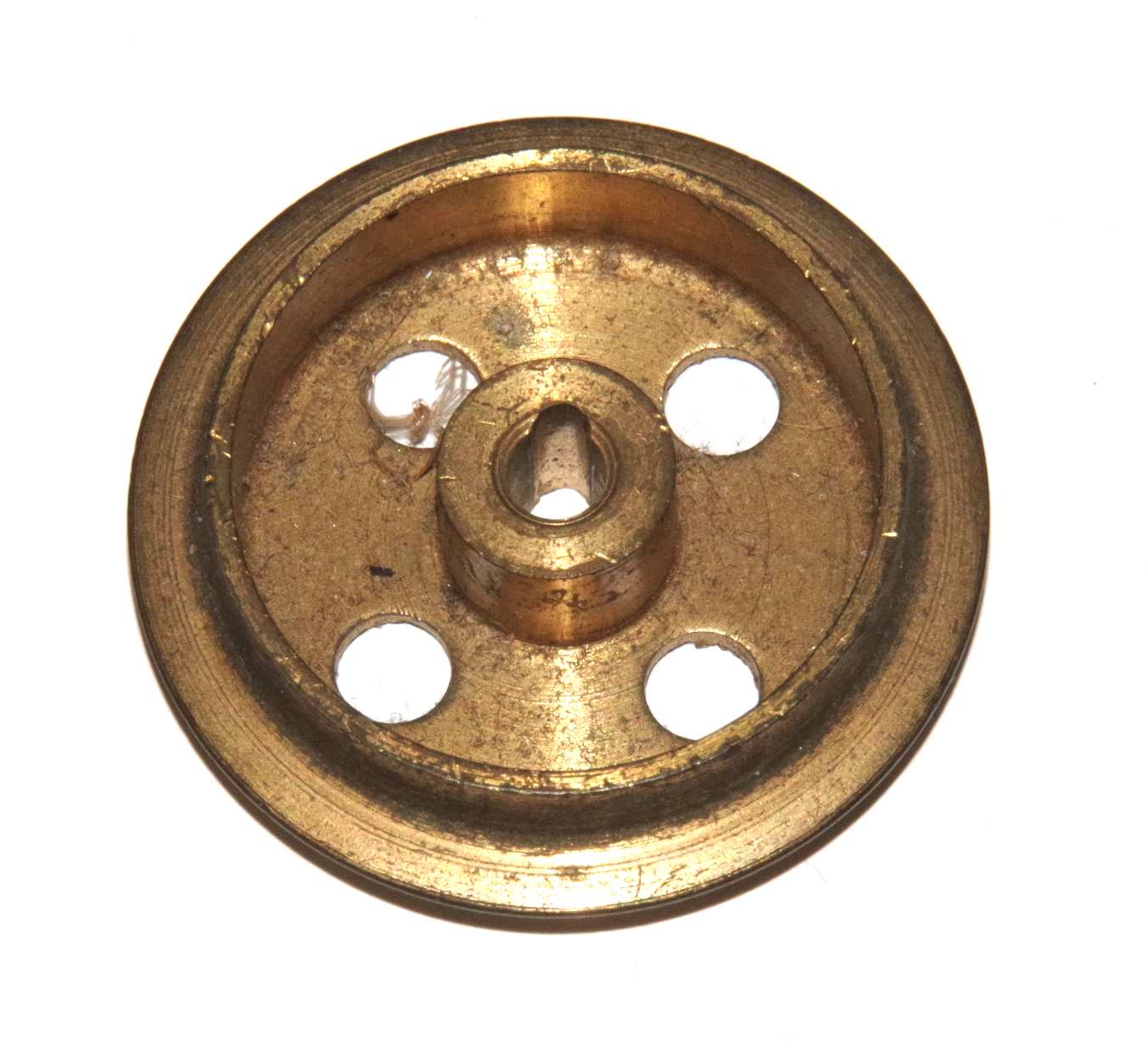 20 Flanged Wheel 1 1/8'' Diameter Brass Tunnel Fixing Original