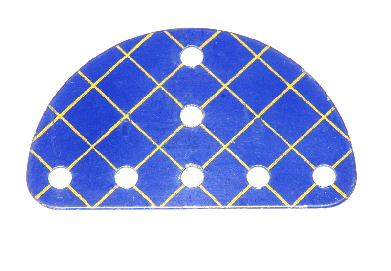 214 Semi Circular Plate Blue and Gold Original
