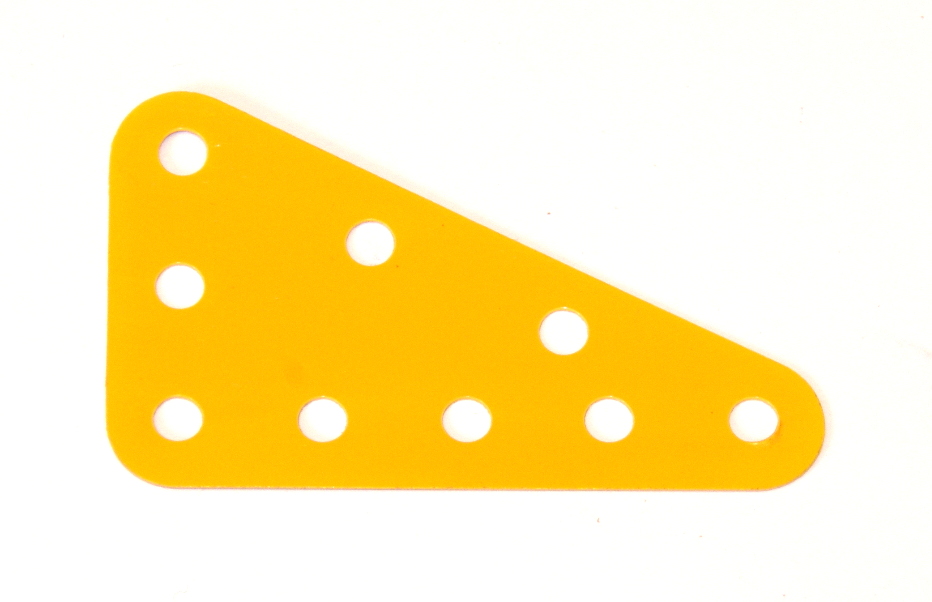 221p Flexible Triangular Plate 5x3 UK Yellow Plastic Original