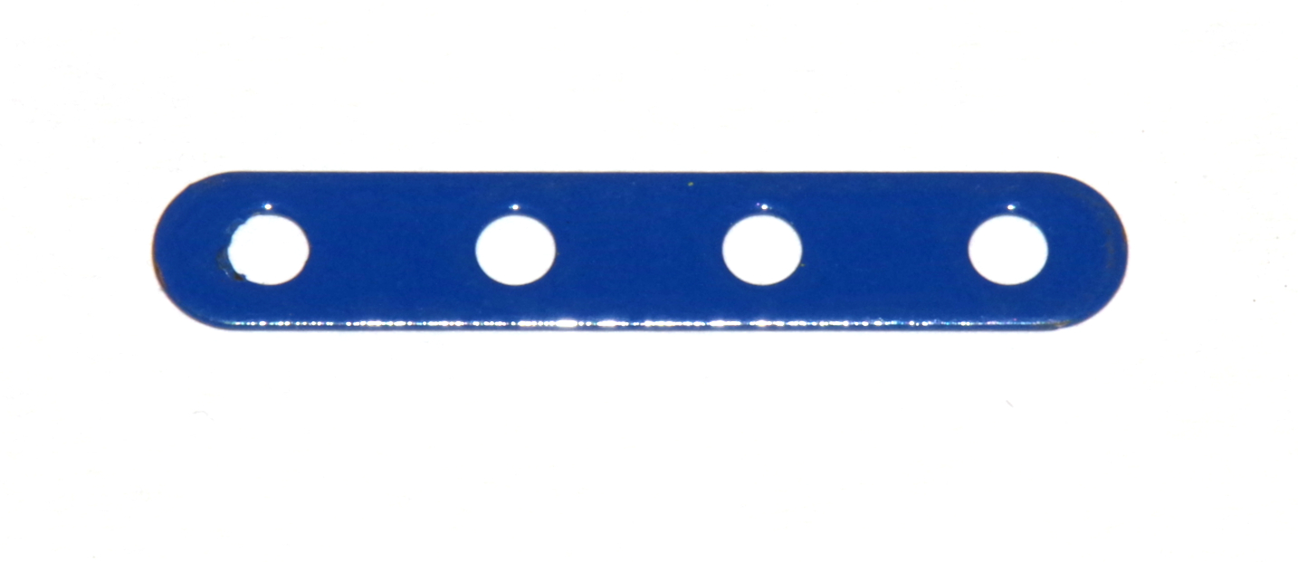 Two Meccano compatible blue part 235h Narrow Strips, 