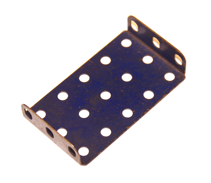 51 Flanged Plate 5x3 Blue and Gold Original