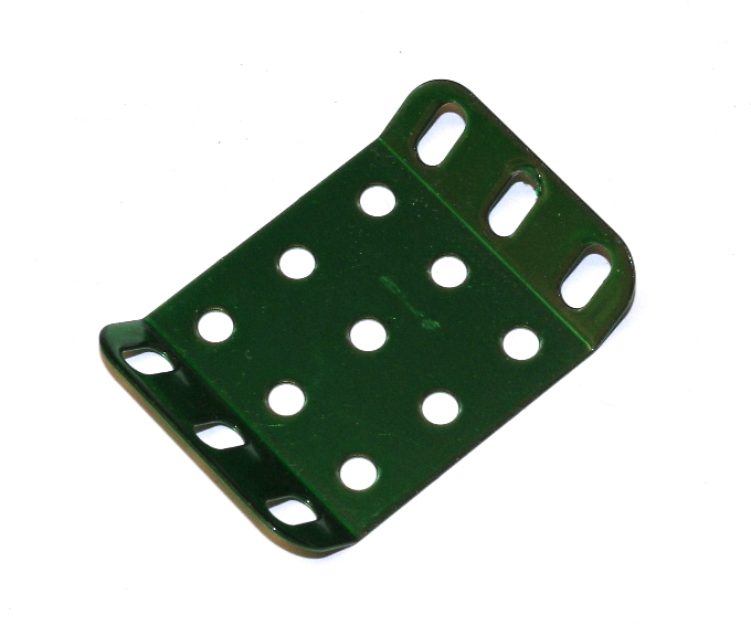 51h Double Obtuse Flanged Plate 5x3 Iridescent Green Original