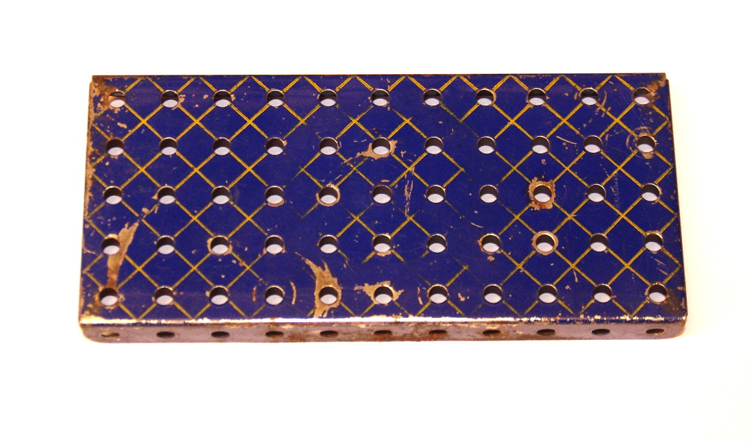 52 Flanged Plate 11x5 Blue and Gold Original