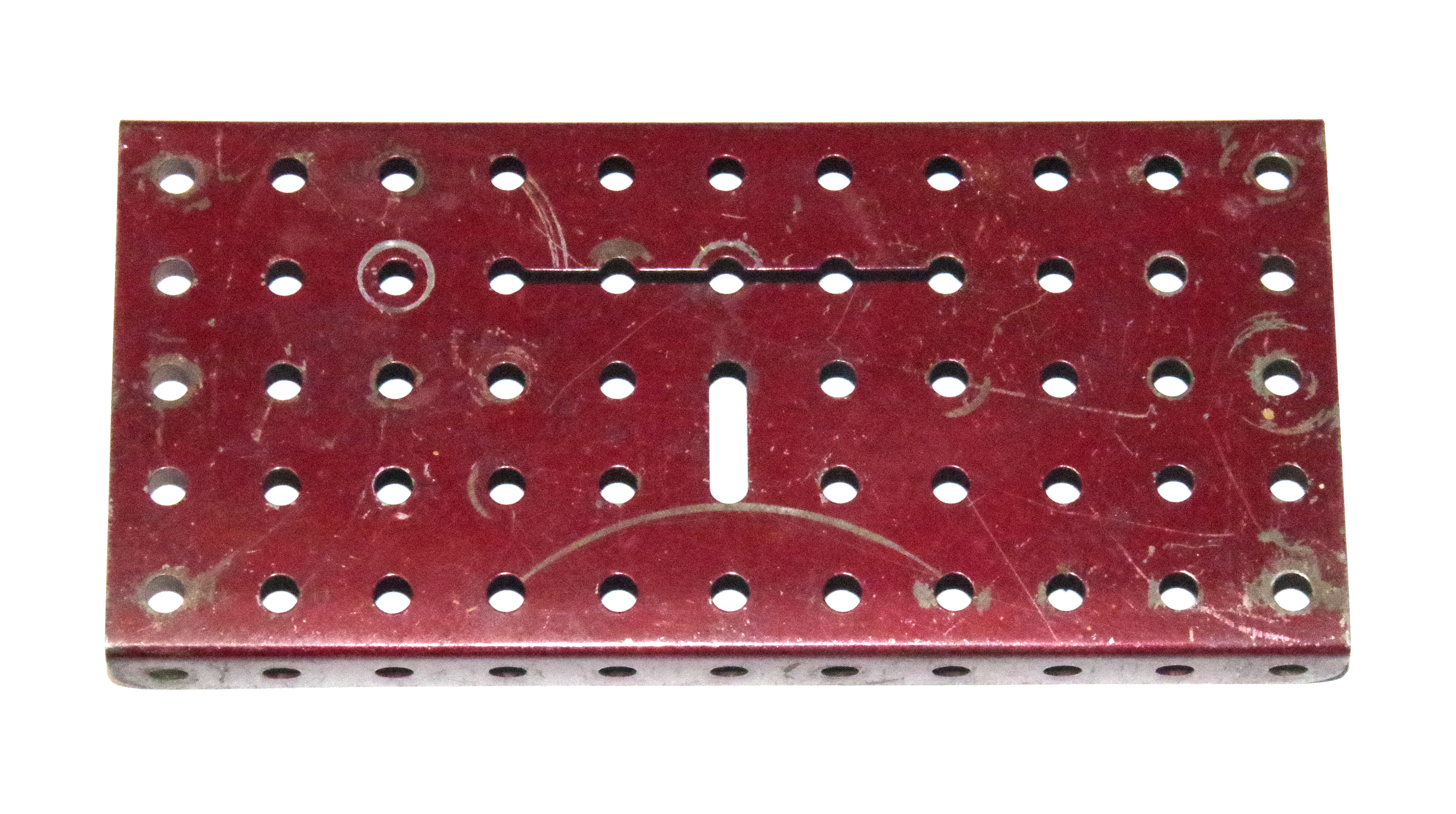 52y Double Flanged Plate 11x5 Hole Dark Red Slotted Original