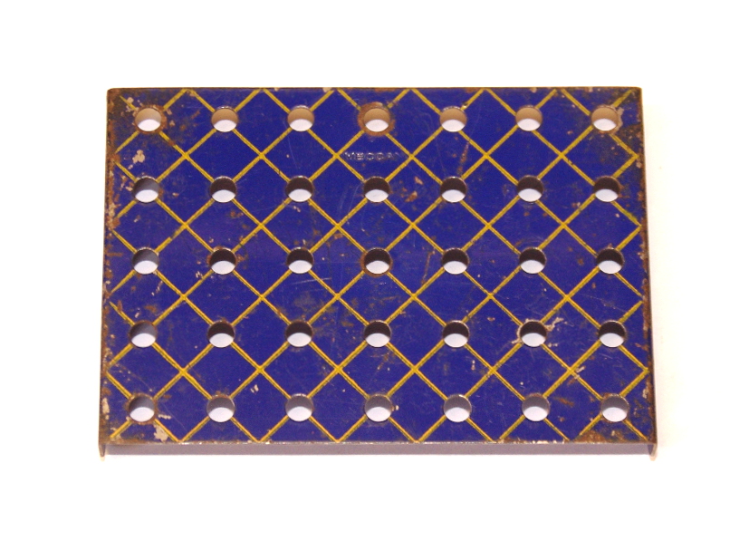53 Flanged Plate 7x5 Hole Blue and Gold Original