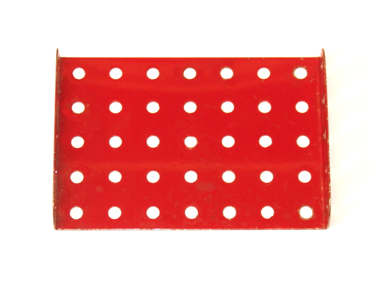 53 Flanged Plate 7x5 Mid Red Original
