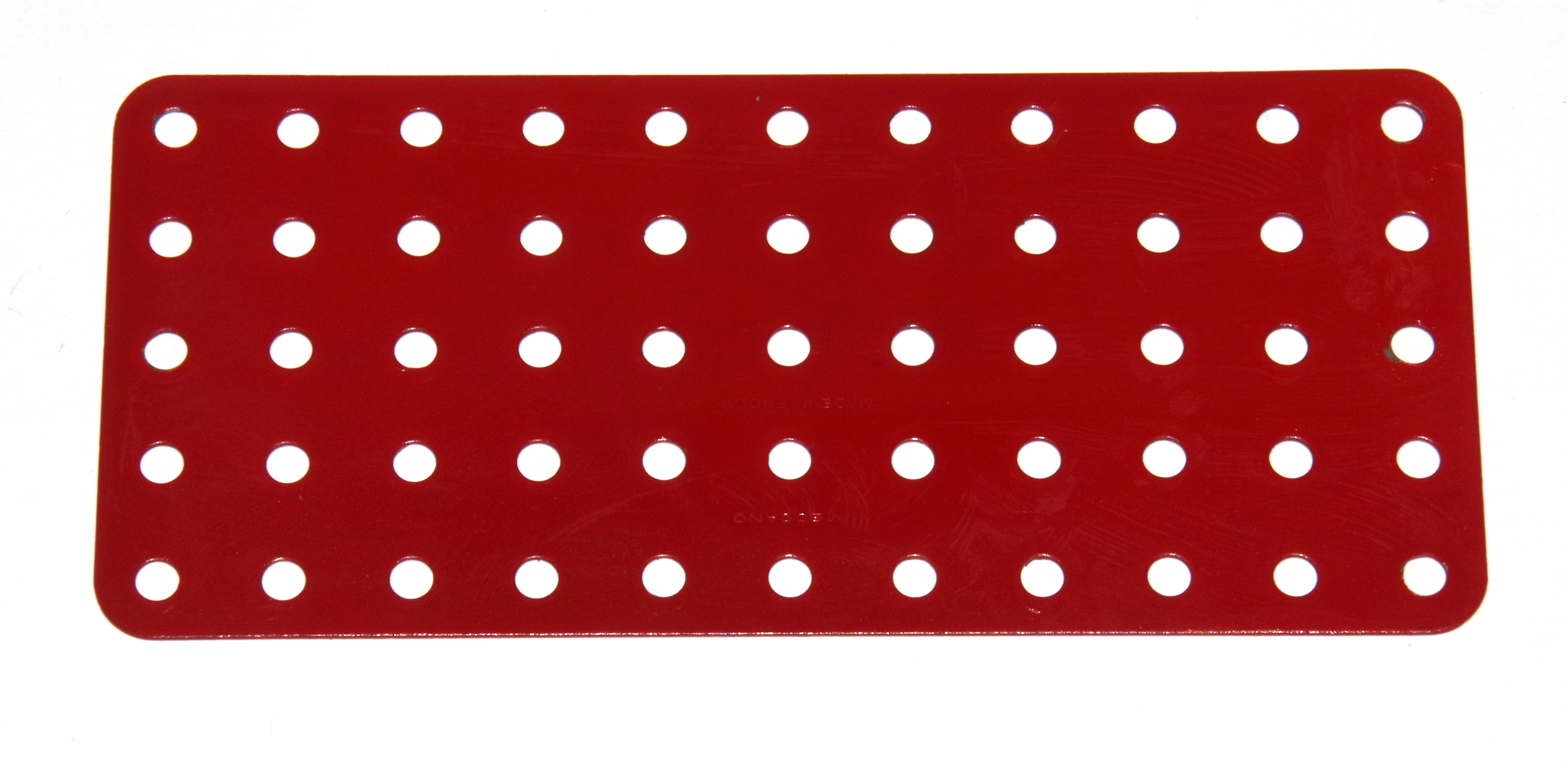 Meccano Part 70 Flat Plate 5x11 Hole Red Repainted Original