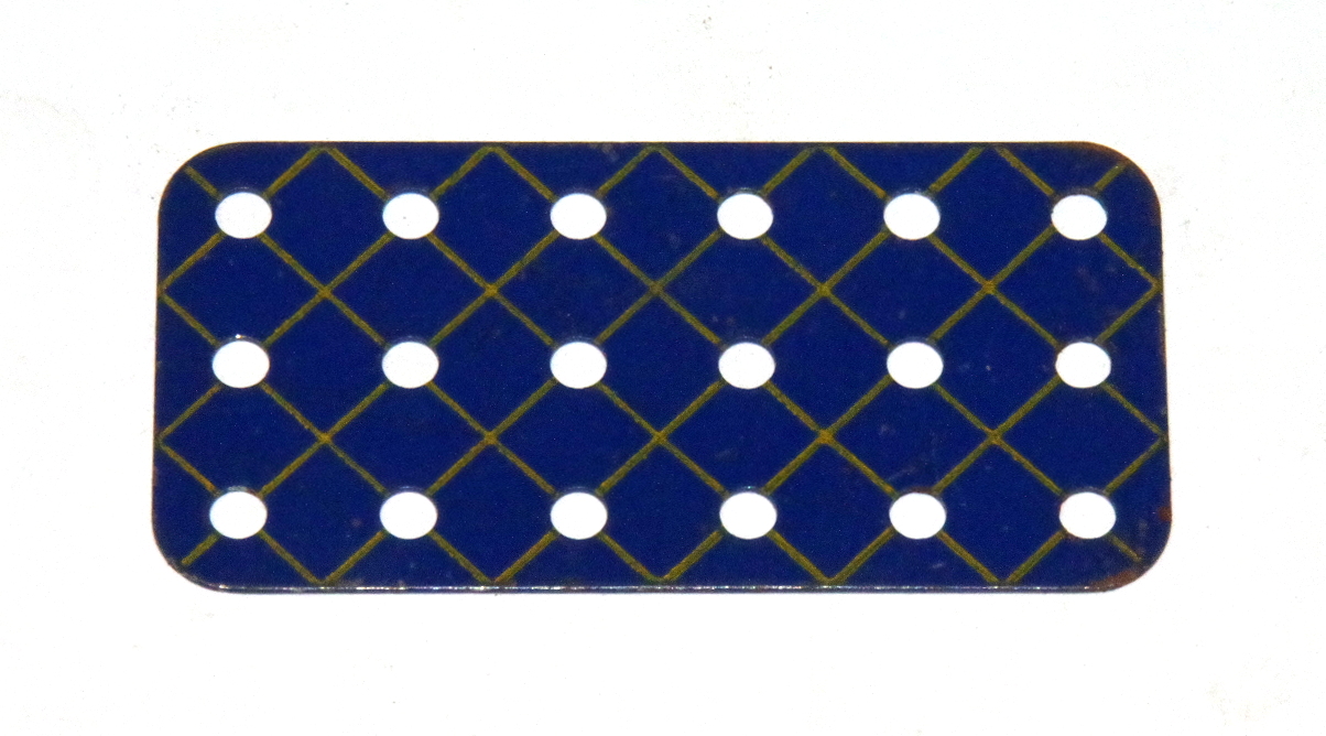 73 Flat Plate 3x6 Hole Blue and Gold Original