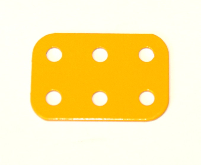 73b Flat Plate 3x2 Hole UK Yellow
