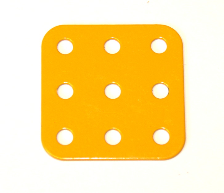 74 Flat Plate 3x3 Hole UK Yellow