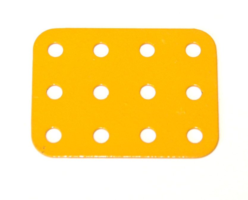 74a Flat Plate 3x4 Hole UK Yellow