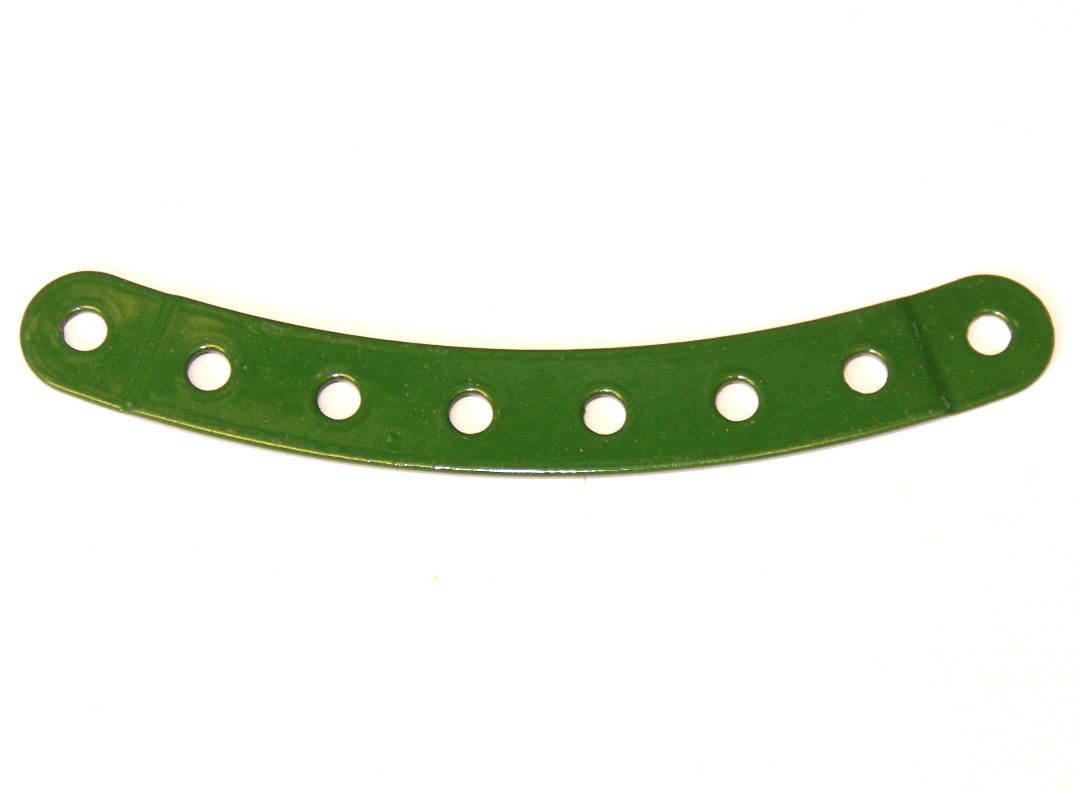 89b Curved Strip 8 Hole Stepped Green