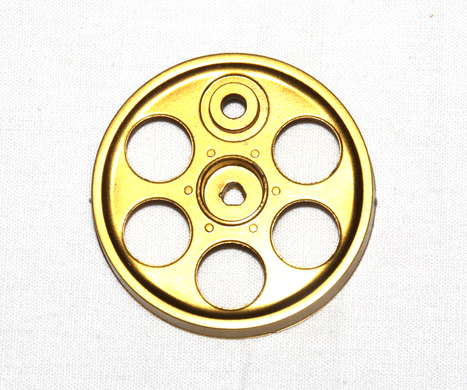 B452 Locomotive Wheel 2'' Gold Plastic Triflat Original