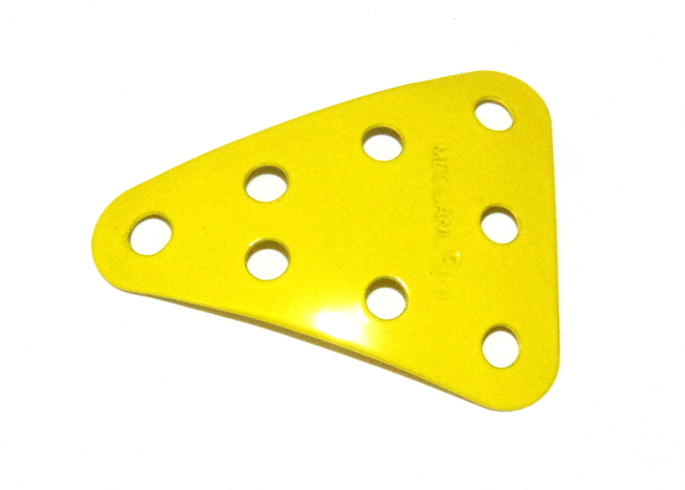 B695 Isosceles Triangular Plate 4x4x3 Dished Yellow Original